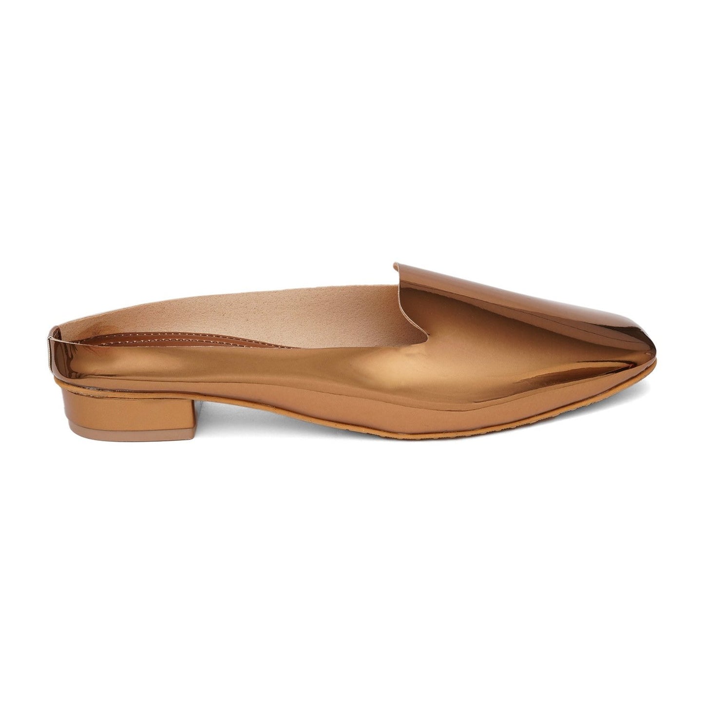 Shiny Chromium Copper Mules