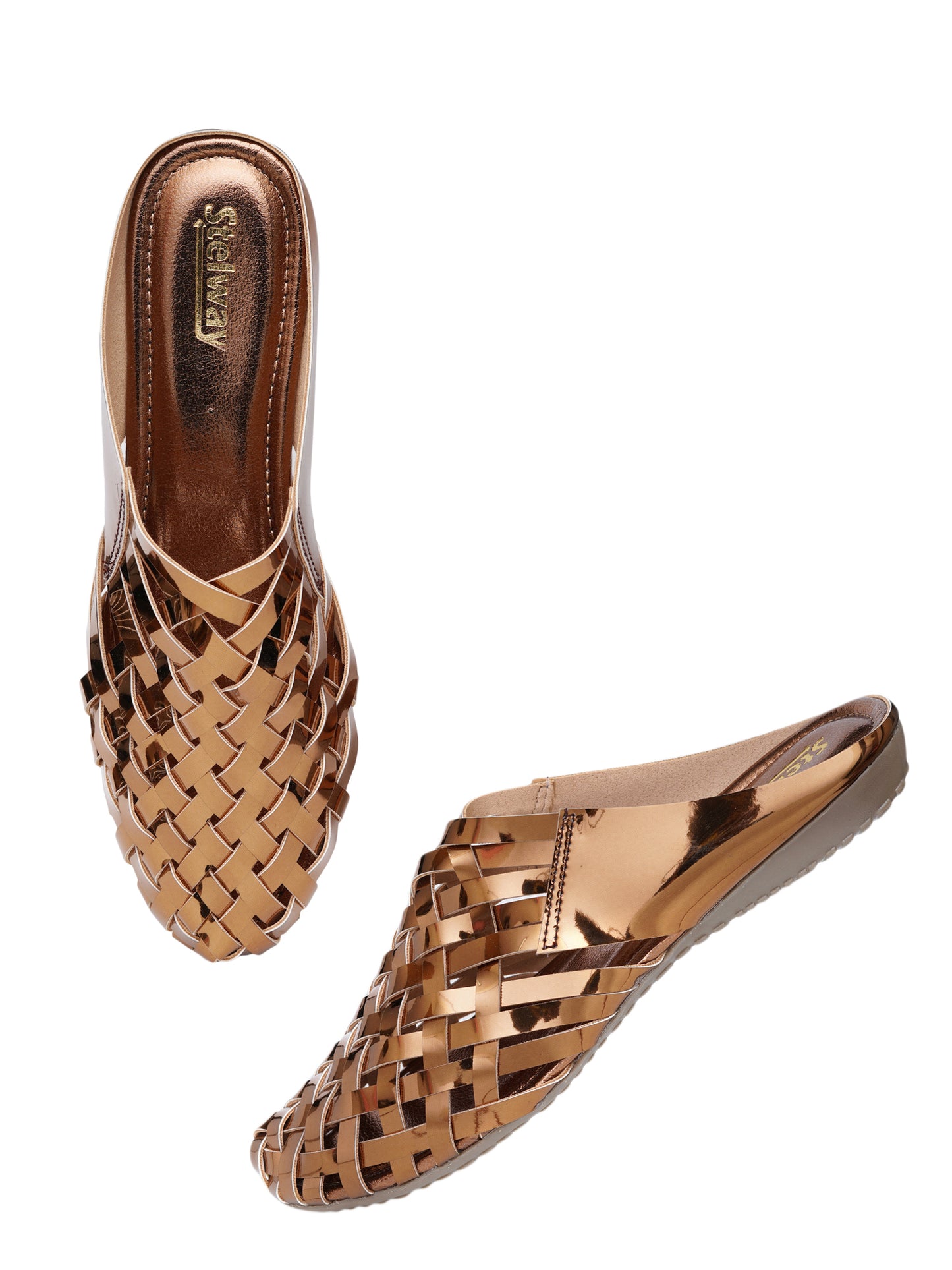Stelway Criss cross copper mules for women online footwear buy