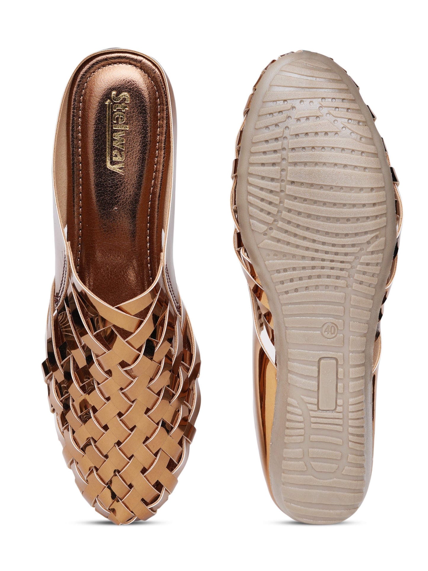 Stelway Criss cross copper mules for women online footwear buy
