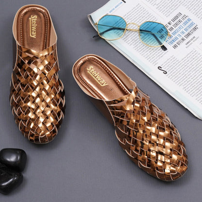 Stelway Criss cross copper mules for women online footwear buy