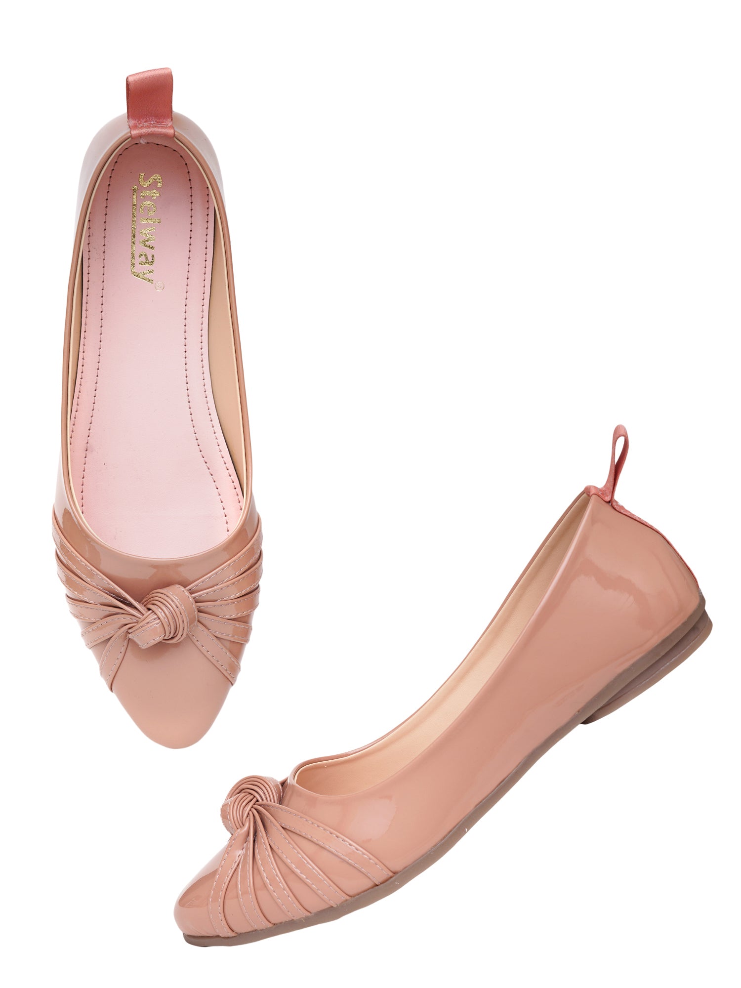 Knotted Peach Ballet Flats