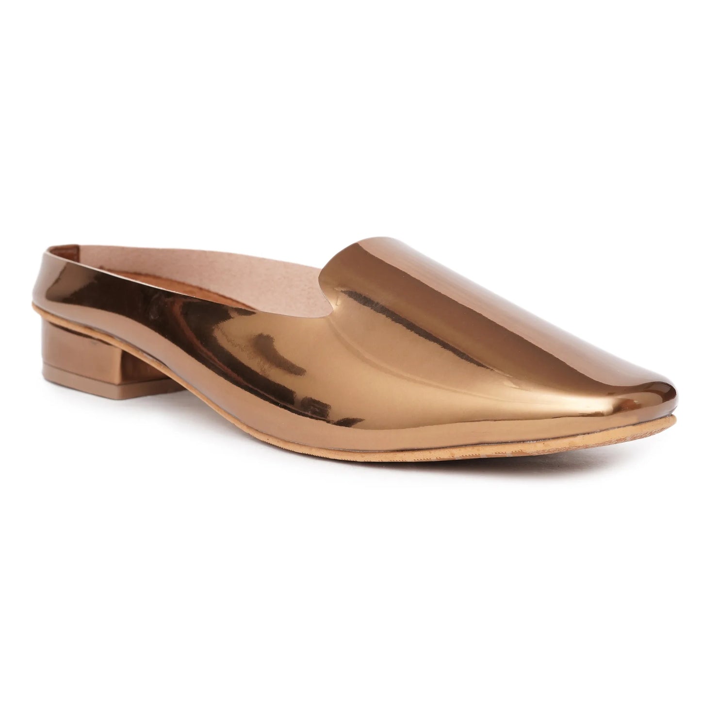Stelway shiny copper mules footwear for women for parties, weddings at Rs. 1499/- buy online at www.stelway.in