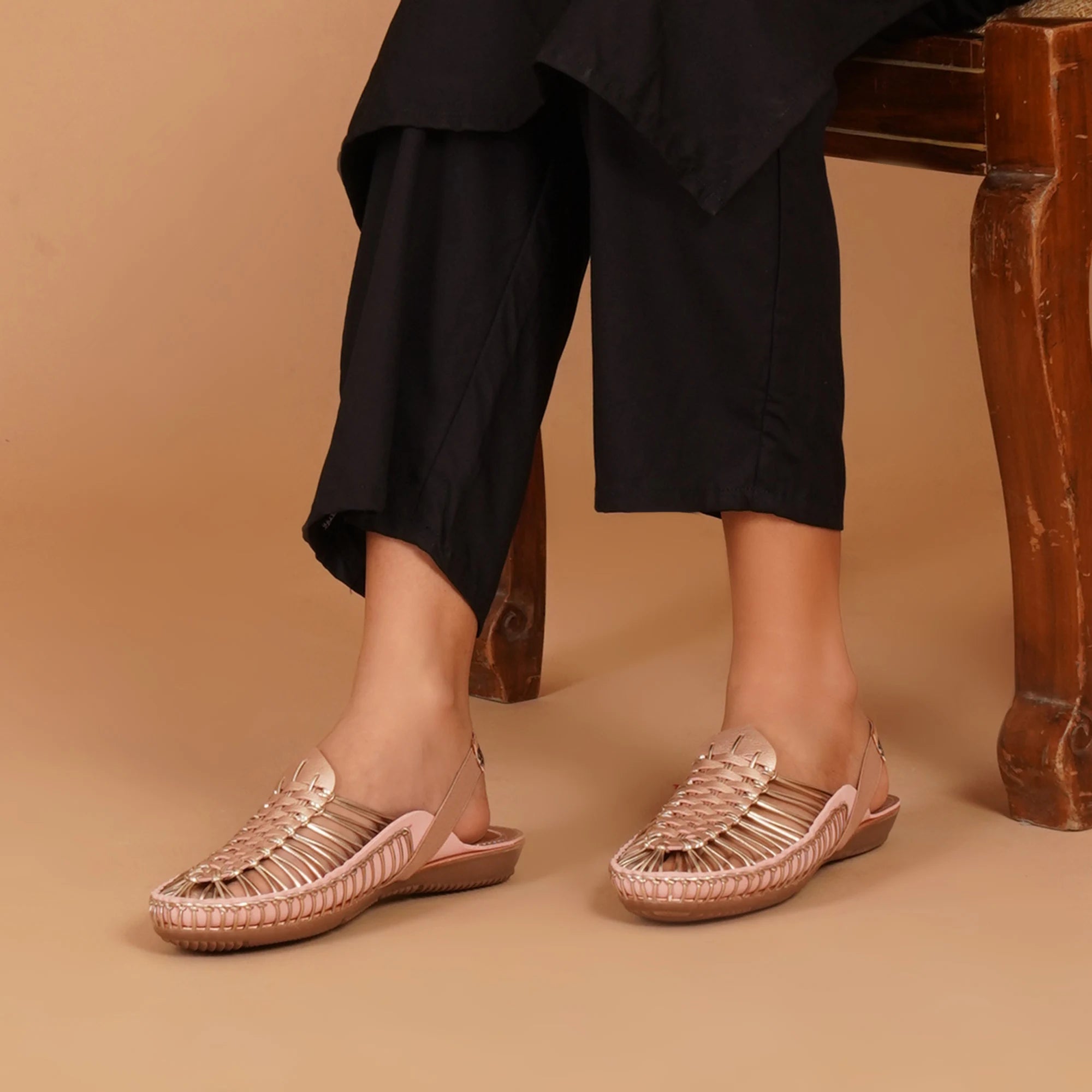 Metallic Rose Gold Handcrafted Clogs