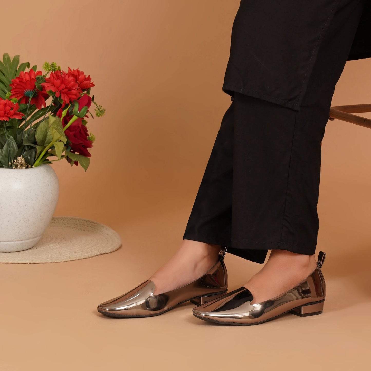 Stelway® - Premium Handmade footwear brand inspired by Modern Indian Women · Products · Shiny Chromium Grey Ballerinas · Shopify