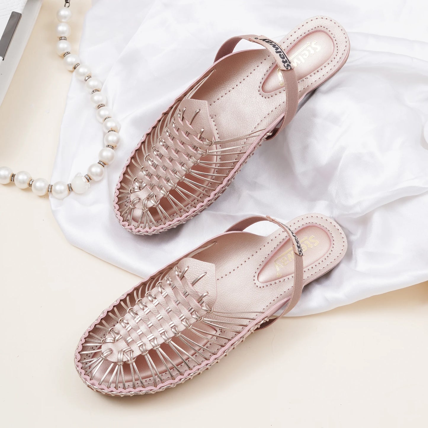 Metallic Rose Gold Handcrafted Clogs