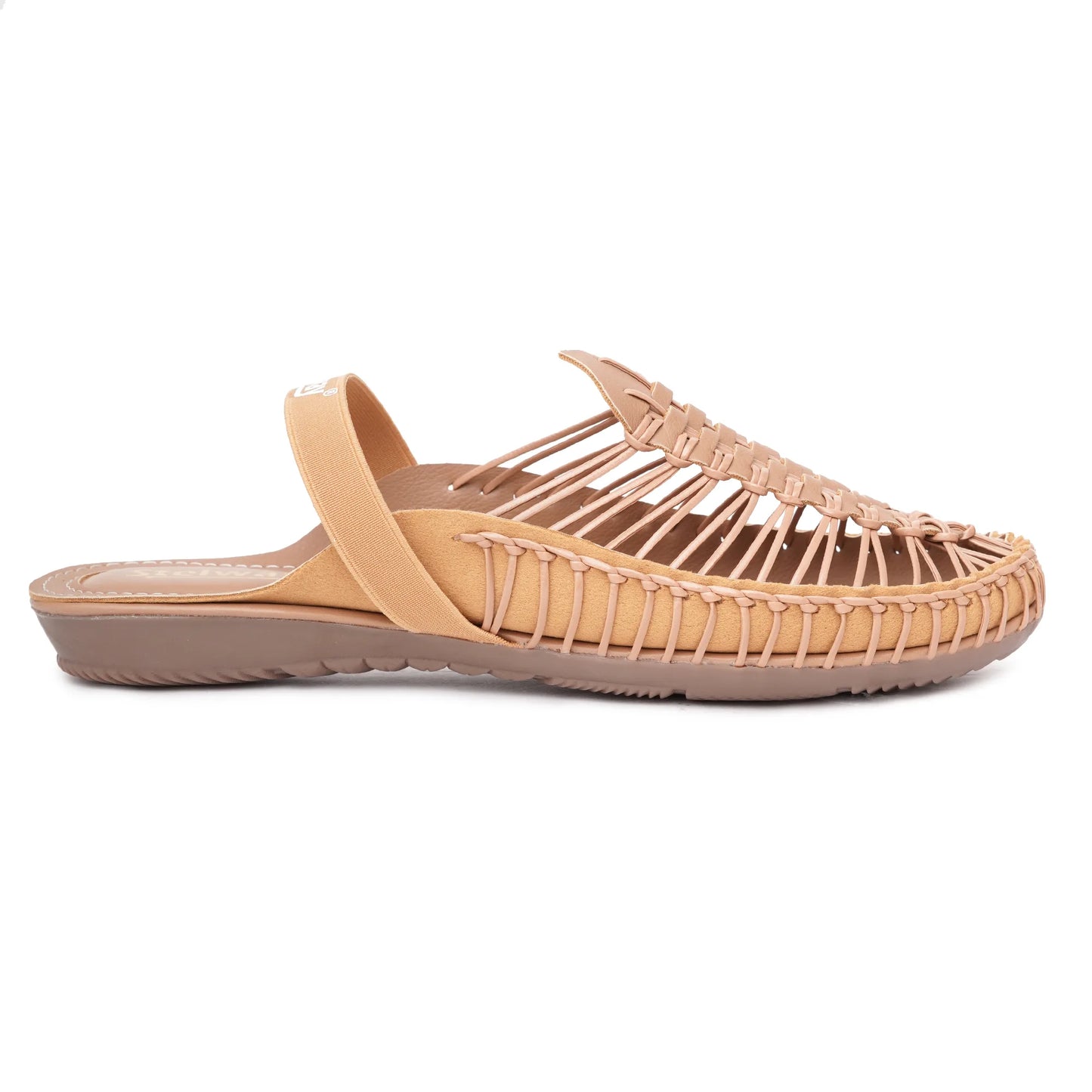 Beige Handcrafted Flat Sandal Clogs