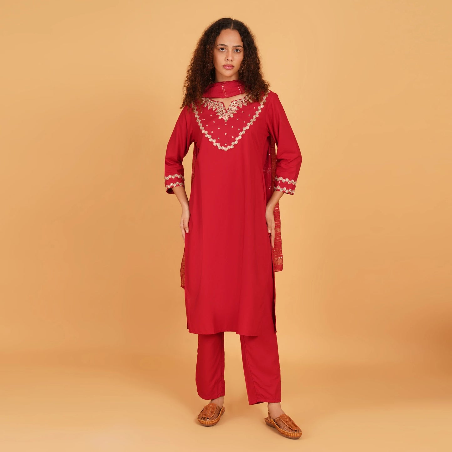 Tan Handcrafted Flat Sandal Clogs