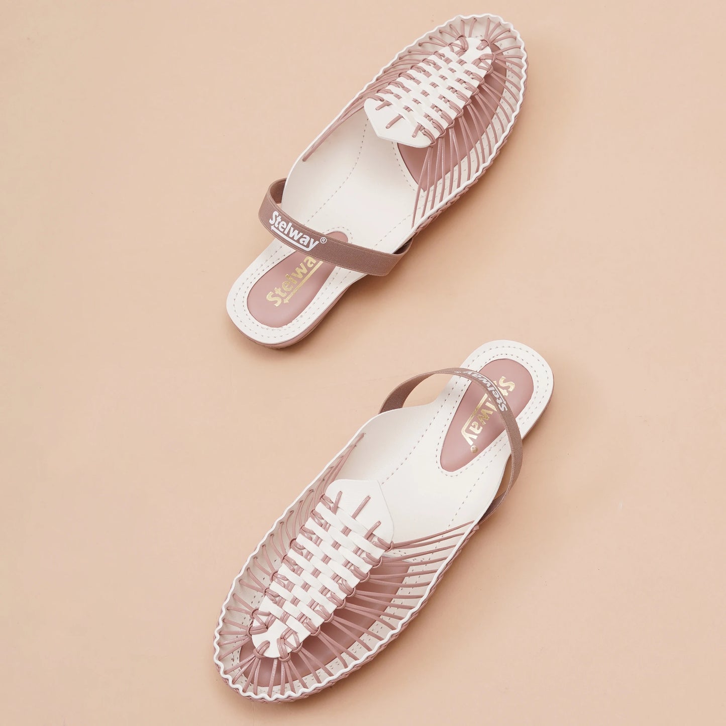 Peach-Cream Handcrafted Clogs