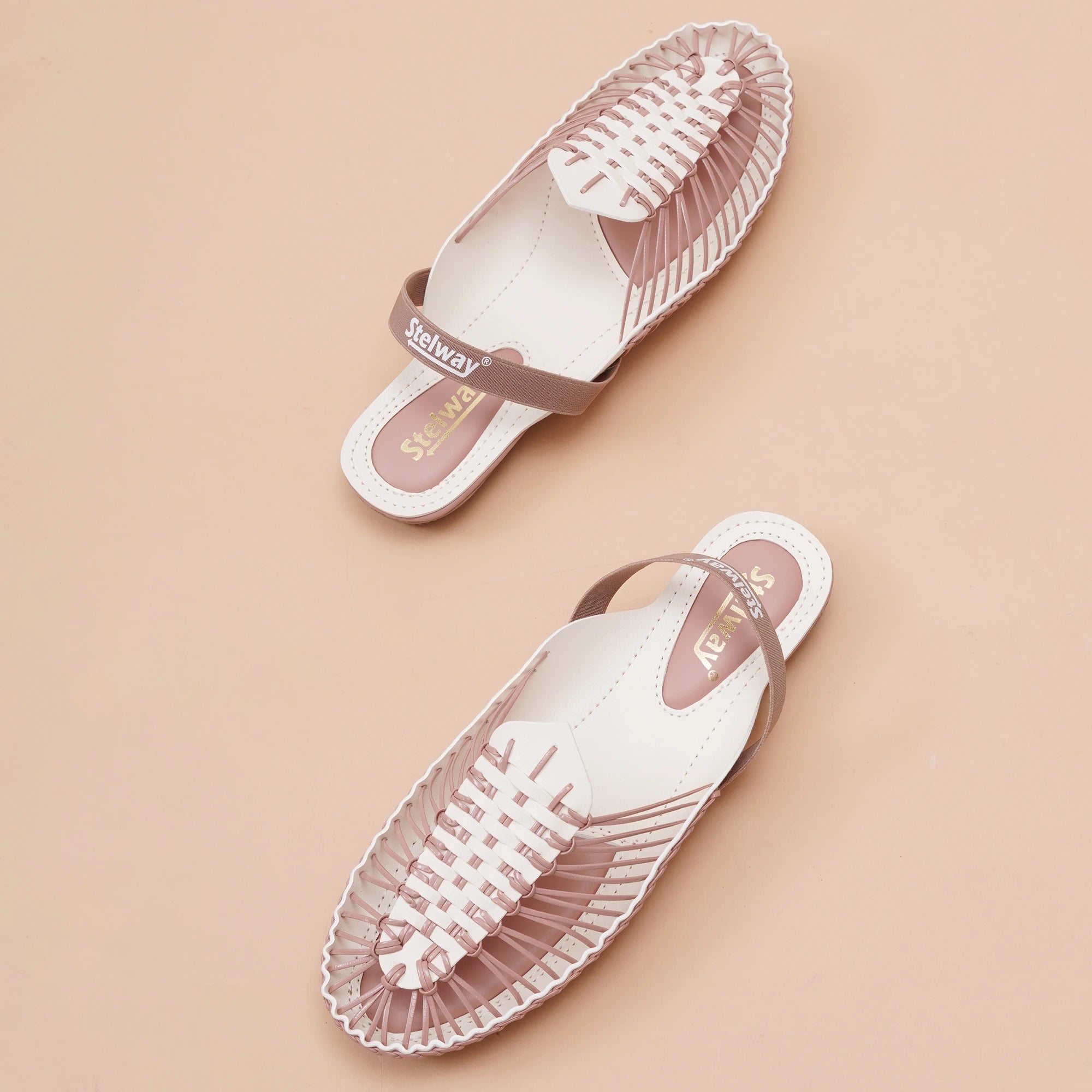 Peach-Cream Handcrafted Clogs