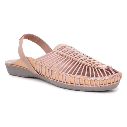 Peach Handcrafted Flat Sandal Clogs