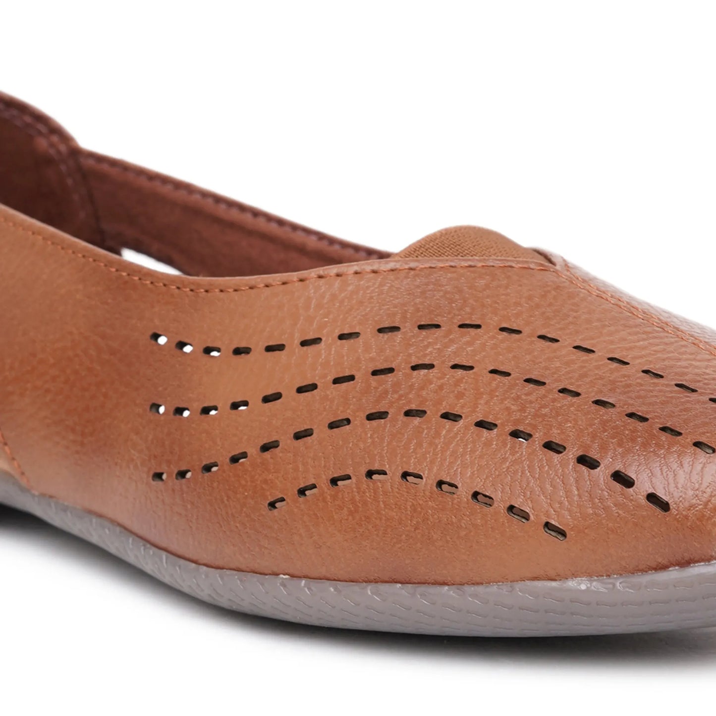 Stelway Tan Lasercut Ballet Flats