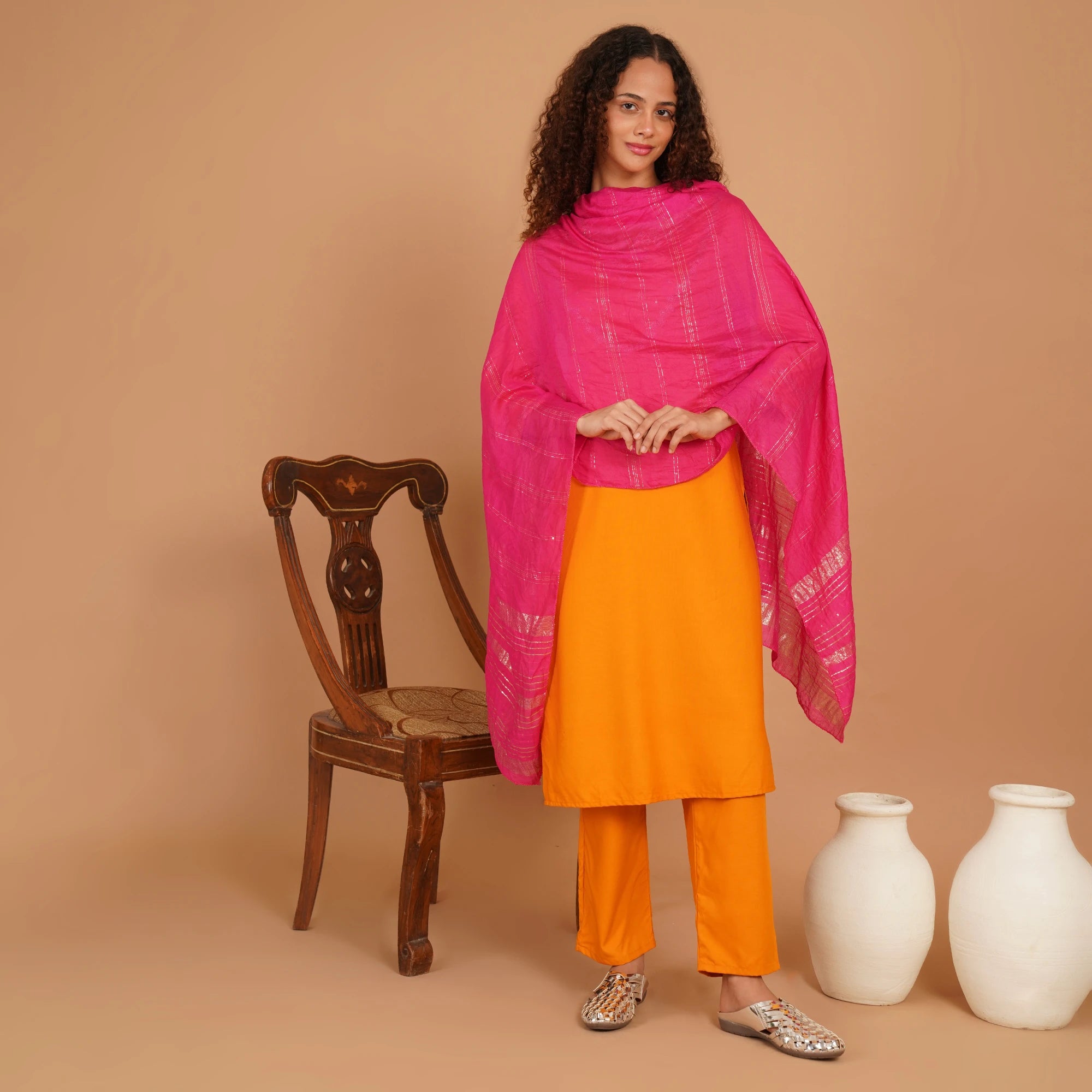 Shiny Silver Criss-cross Chromium Mules