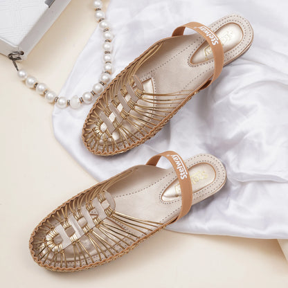 Metallic Gold Handcrafted Clogs