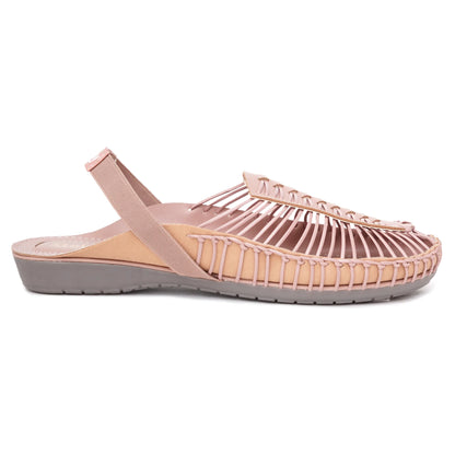 Peach Handcrafted Flat Sandal Clogs