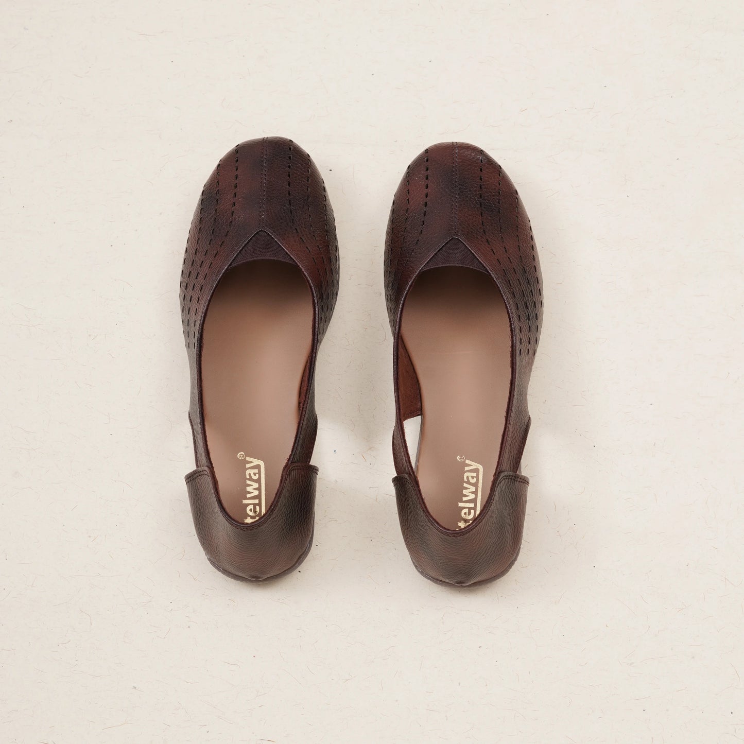 Stelway Brown Lasercut Ballet Flats