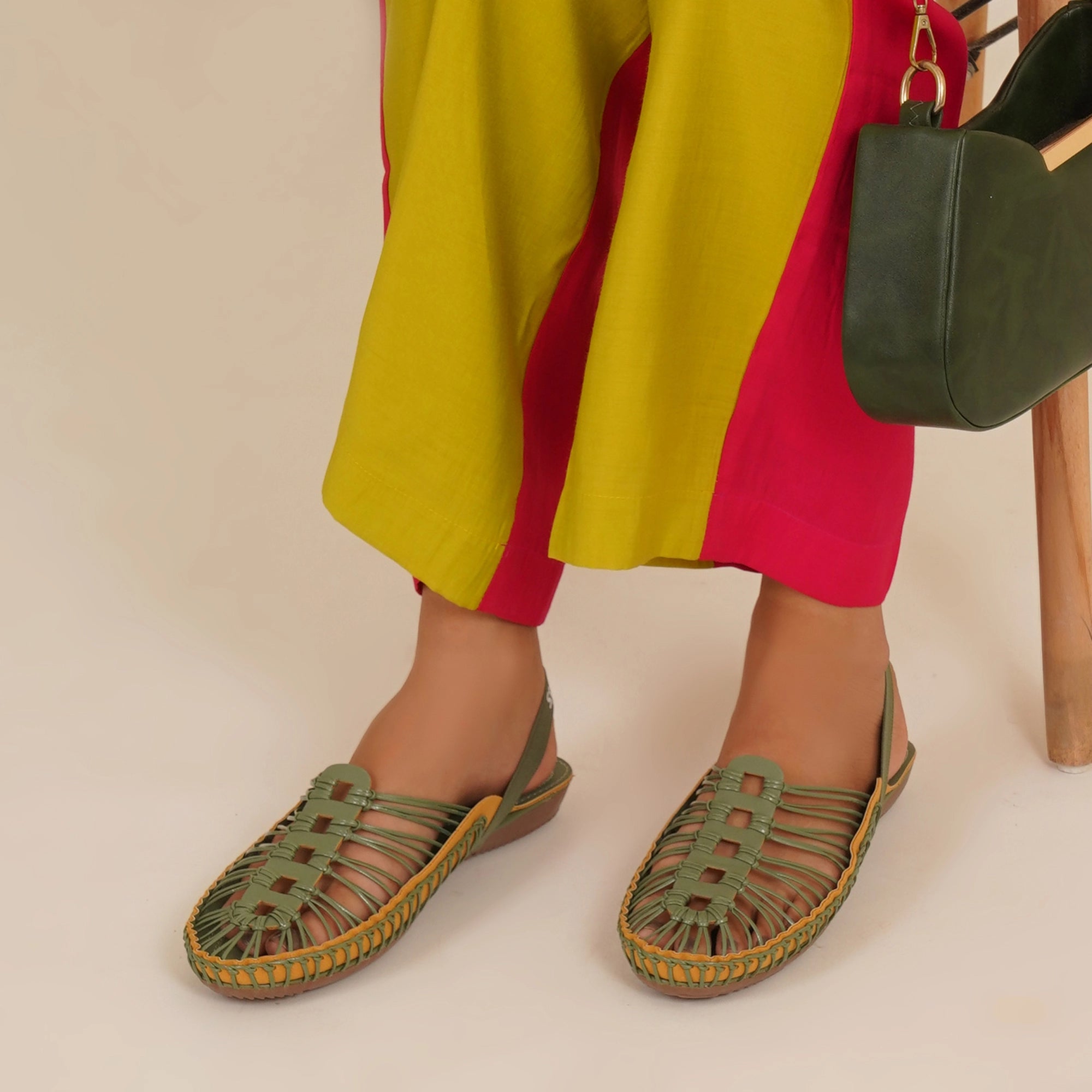 Green Handcrafted Clogs