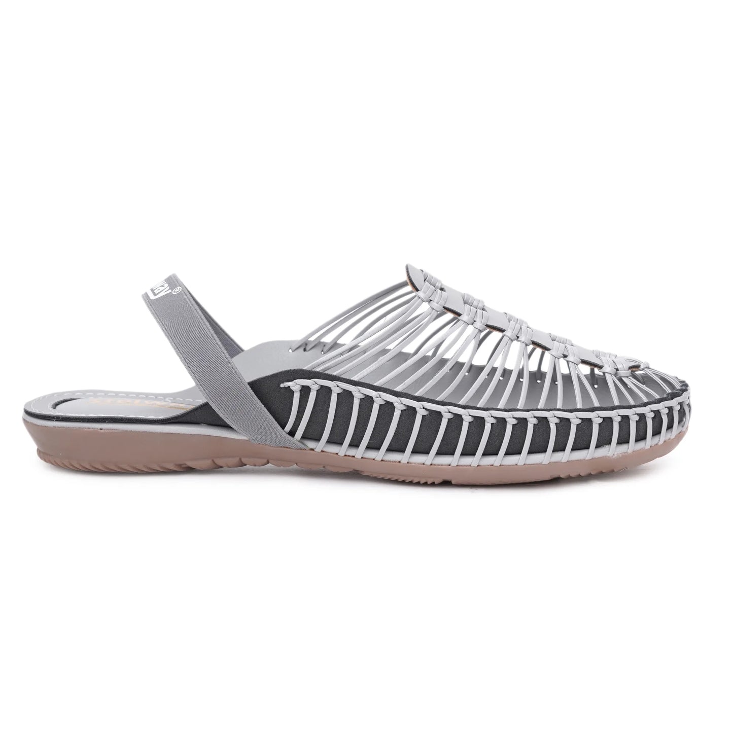 Gray Handcrafted Flat Sandal Clogs