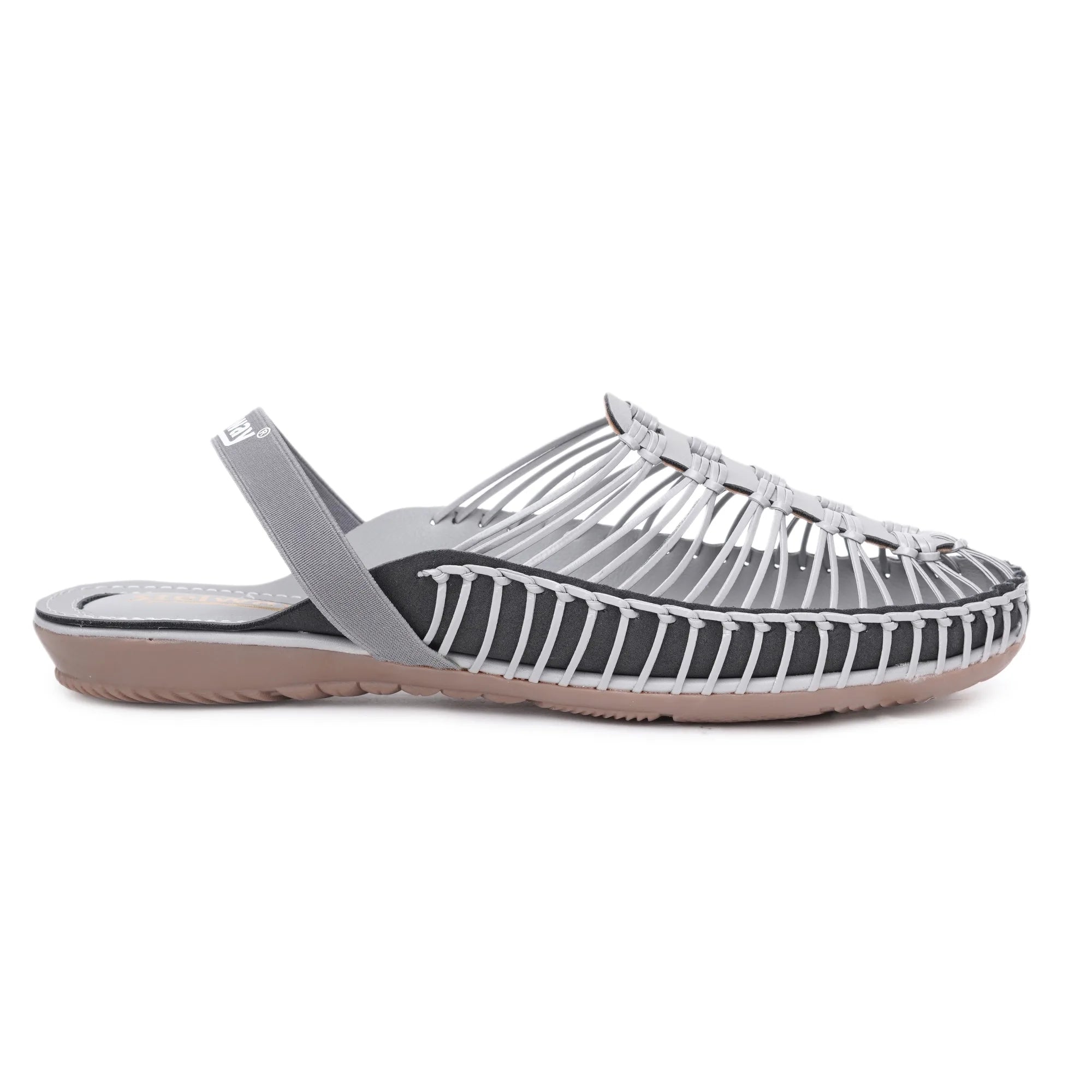 Gray Handcrafted Flat Sandal Clogs