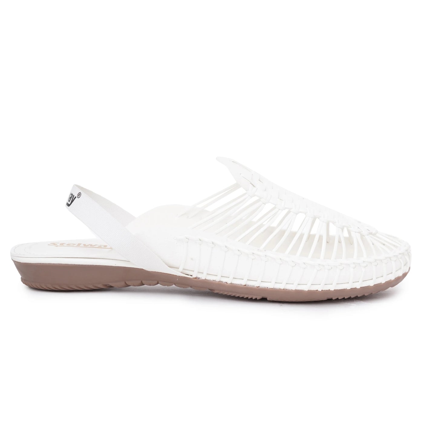 White Handcrafted Flat Sandal Clogs