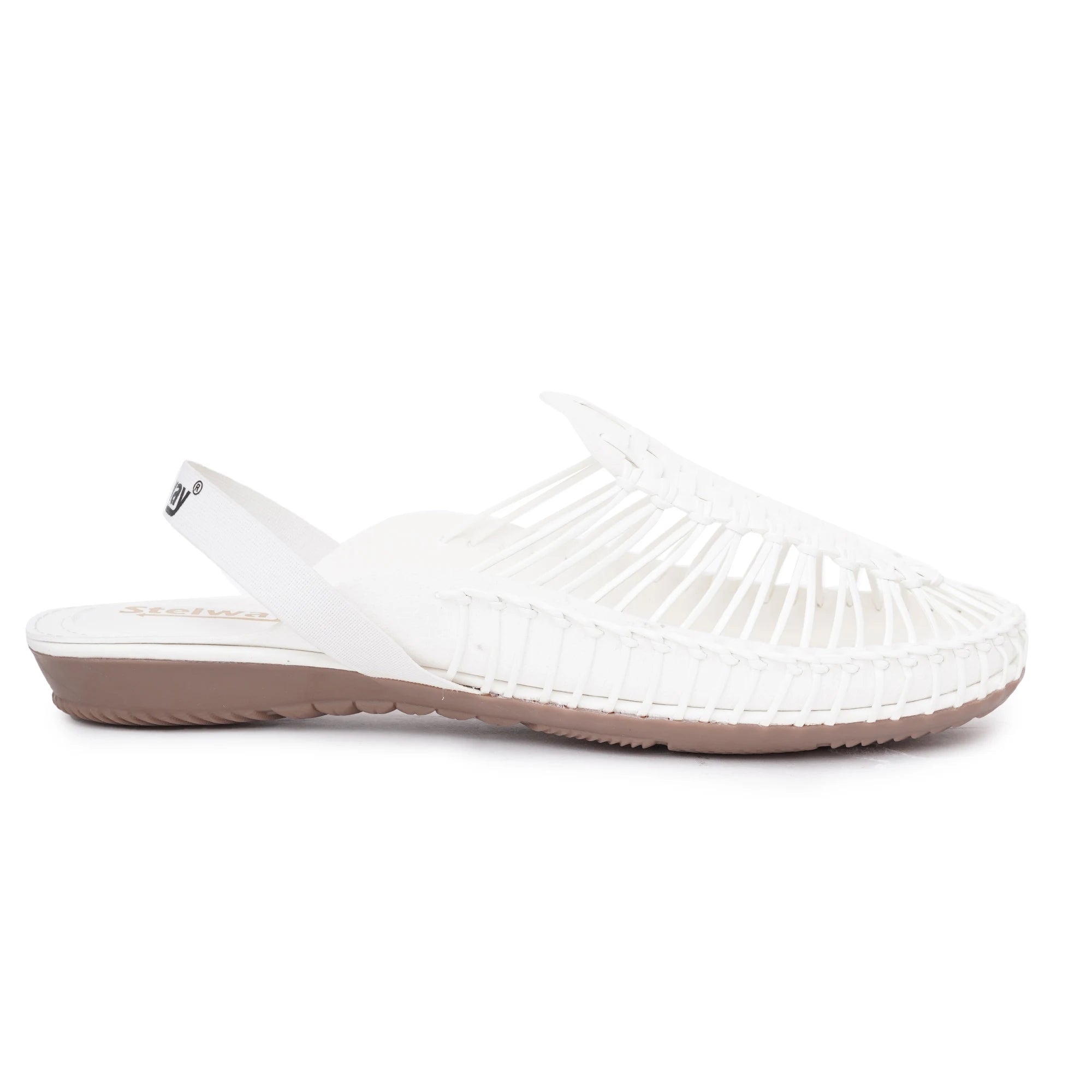 White Handcrafted Flat Sandal Clogs