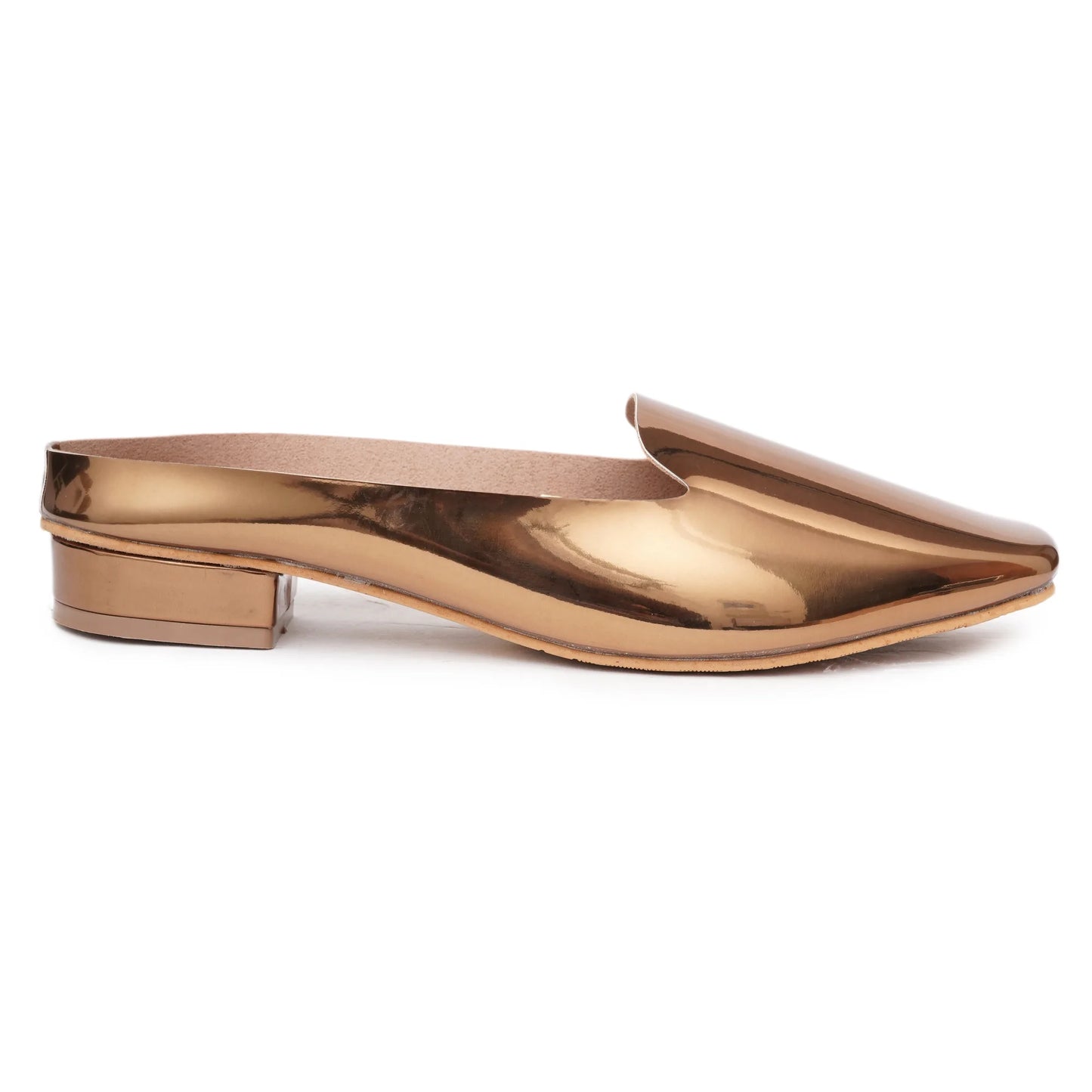 shiny copper mules footwear for women for parties, weddings at Rs. 1499/- buy online at www.stelway.in