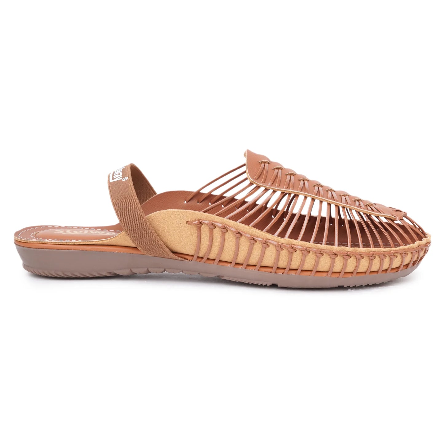 Tan Handcrafted Flat Sandal Clogs