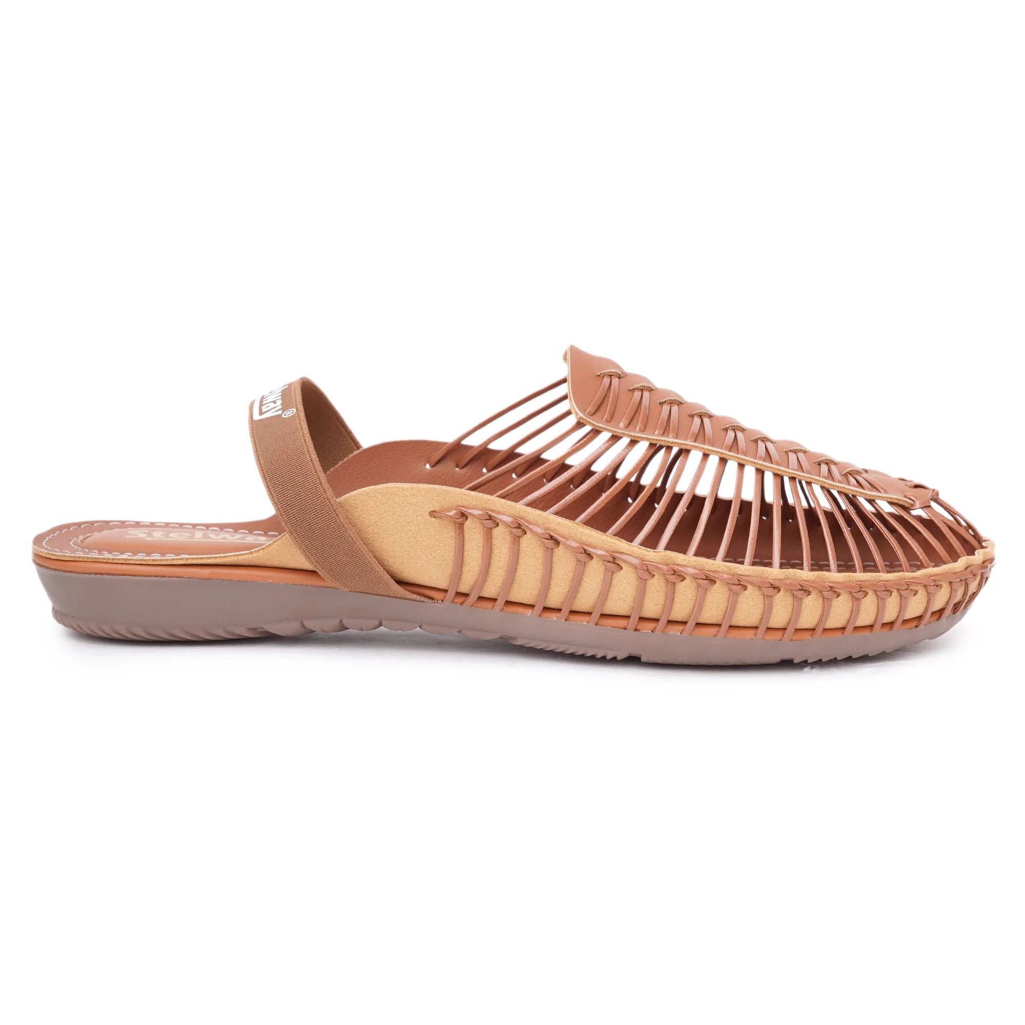 Tan Handcrafted Flat Sandal Clogs