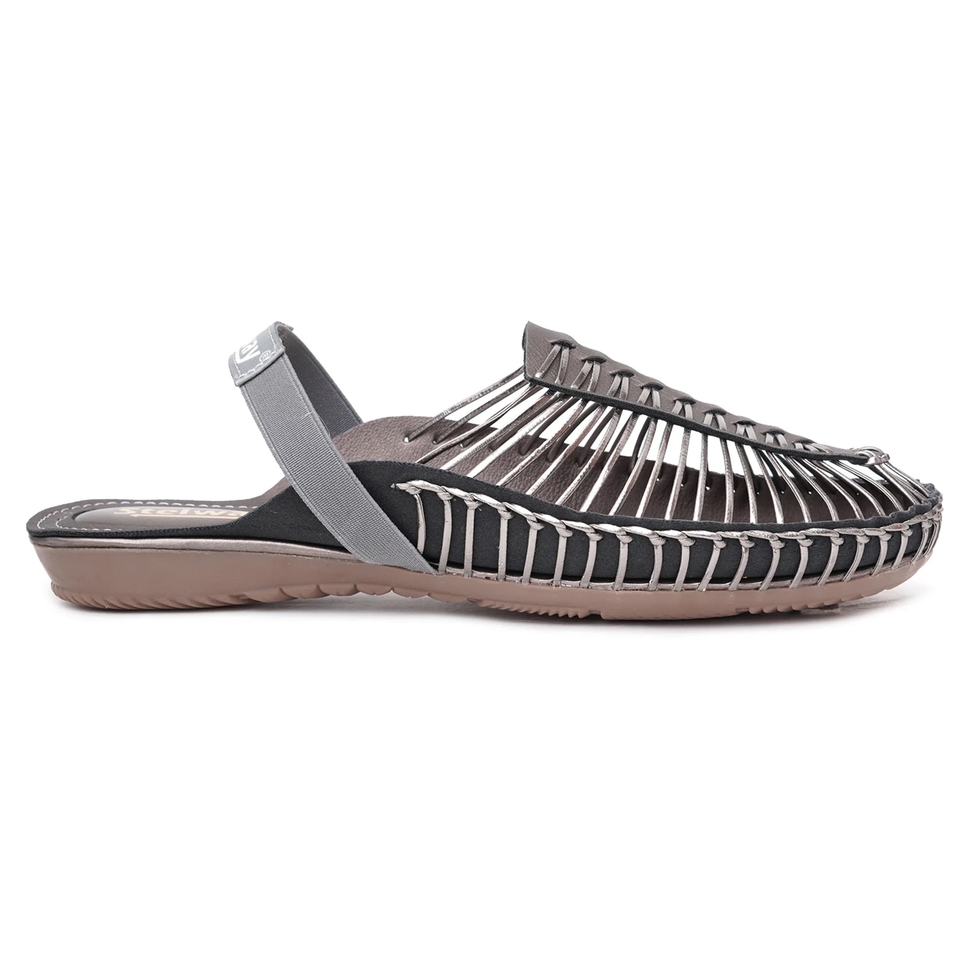 Metallic Gray Handcrafted Clogs