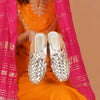 Shiny Silver Criss-cross Chromium Mules