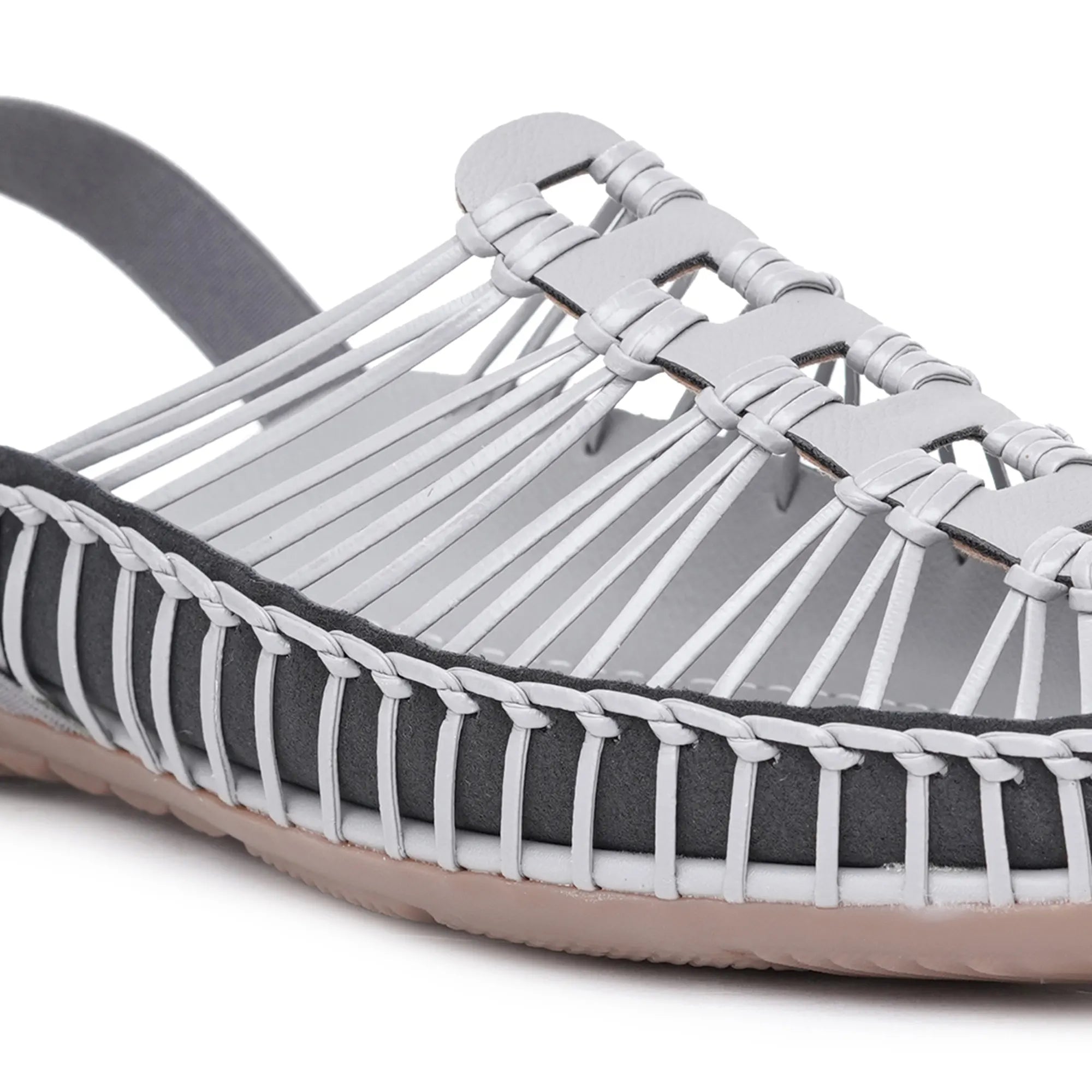 Gray Handcrafted Flat Sandal Clogs