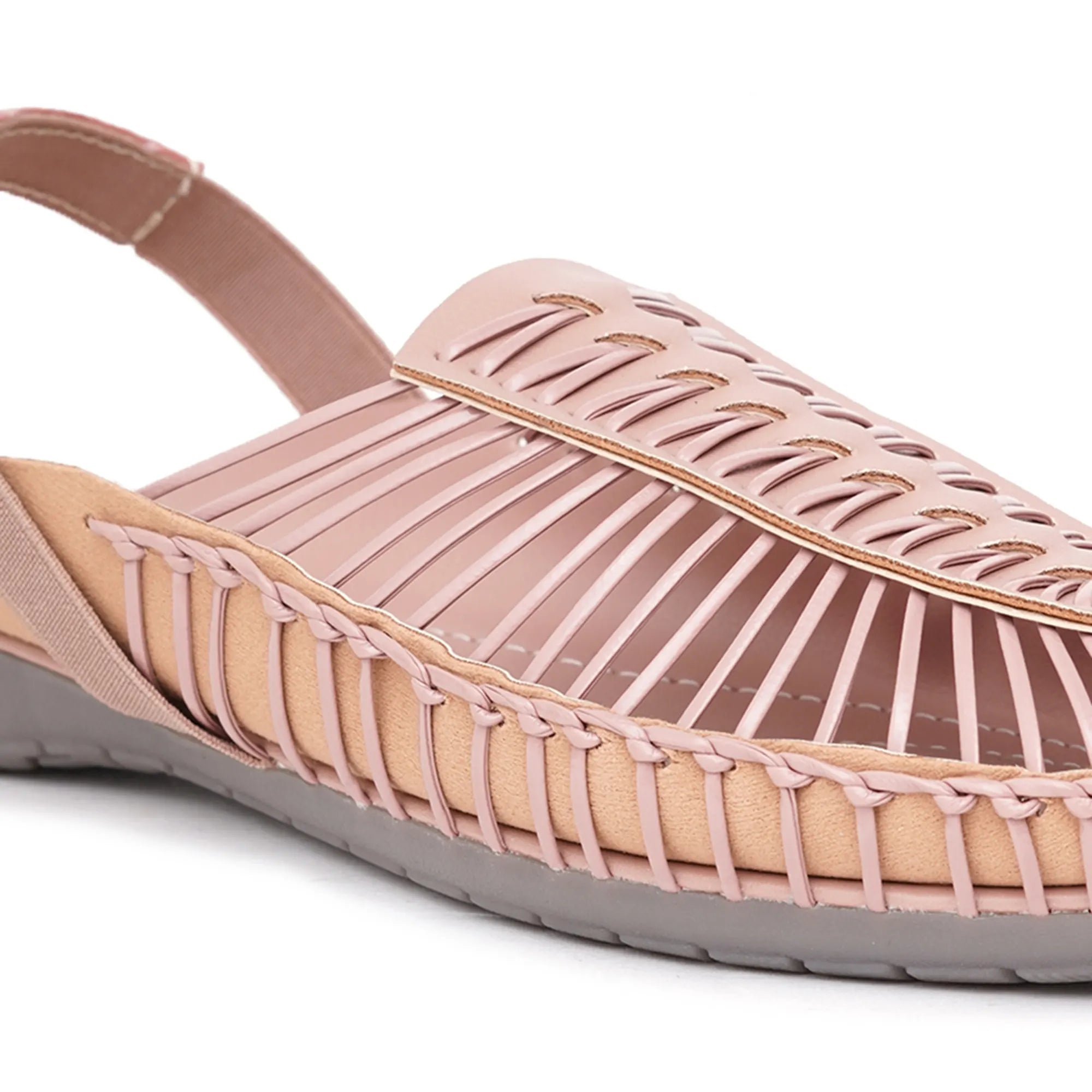 Peach Handcrafted Flat Sandal Clogs