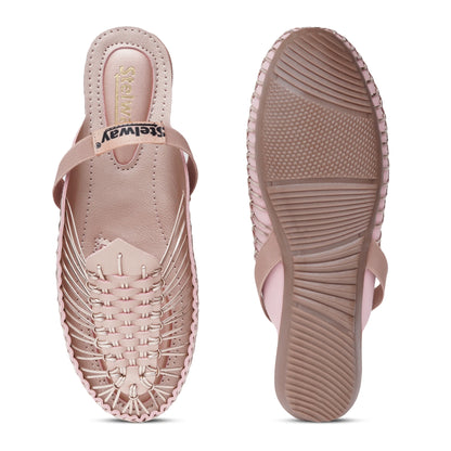 Metallic Rose Gold Handcrafted Clogs